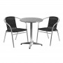 Flash Furniture TLH-ALUM-24RD-020BKCHR2-GG Indoor-Outdoor Table Set in Aluminum Black