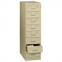 Tennsco 8-Drawer Card Cabinet with Lock 15" x 28" x 52" Sand TNNCF846SD