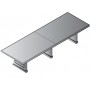 Office Star TOW-62B-CHY Townsend Base for 144" Conference table in Set of 3 Legs