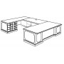 High Point Furniture 72 x 24" Left Twin Pedestal Credenza TR_3075L