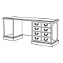 High Point Furniture 72 x 24" Right Twin Pedestal Credenza TR_3075R