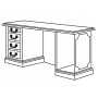High Point Furniture 72 x 24" Left Pedestal Credenza TR_3076L