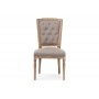 Baxton Studio TSF-9341 Estelle Chic Rustic Cottage Weathered Oak Beige Fabric Button-tufted Dining Chair