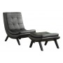 Ave Six TSN51-B18 Tustin Lounge Chair and Ottoman Set with Black Fuax Leather