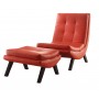 Ave Six TSN51-U9 Tustin Lounge Chair and Ottoman Set with Red Fuax Leather