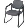 Office Star V4410-75 Deluxe Sled Base Arm Chair with Designer Plastic Shell in Charcoal Onyx