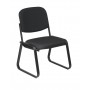 Office Star V4420-231 Deluxe Sled Base Armless Chair with Designer Plastic Shell in Black