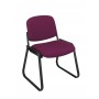 Office Star V4420-74 Deluxe Sled Base Armless Chair with Designer Plastic Shell in Cabernet