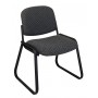 Office Star V4420-75 Deluxe Sled Base Armless Chair with Designer Plastic Shell in Charcoal Onyx
