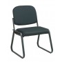 Office Star V4420-80 Deluxe Sled Base Armless Chair with Designer Plastic Shell in Ebony