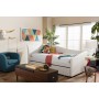 Baxton Studio Vera-White-Daybed Vera Upholstered Curved Sofa Twin Daybed with Roll-Out Trundle Guest Bed
