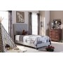 Baxton Studio WA1212-Twin-Grey Paris Upholstered Twin Size Tufting Bed