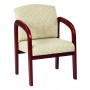 Officestar WD387-K100 Cherry Finish Wood Visitor Chair in Luna