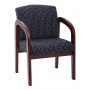 Officestar WD387-K113 Cherry Finish Wood Visitor Chair in Indigo