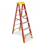 Werner Company Fiberglass Step Ladder 6' 300lb 41-1/4" x 23-3/8" x 72" Orange WER6206