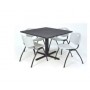 Regency TB4242GY47GY Cain 42" Square Breakroom Table in Grey & 4 'M' Stack Chairs in Grey (Default)