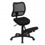 Flash Furniture Black Fabric Ergonomic Kneeling Chair with Mesh Back WL-3425-GG
