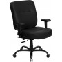 Flash Furniture Hercules Series 500 lb. Capacity Big and Tall Black Leather Office Chair with Arms and Extra WIDE Seat WL-735SYG-BK-LEA-A-GG