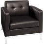 Office Star Wall Street Arm Chair Espresso Faux Leather WST51A-E34