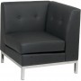 Office Star Wall Street Corner Chair Black Faux Leather WST51C-B18