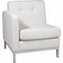 Office Star Wall Street Arm Chair LAF White Faux Leather WST51LF-W32