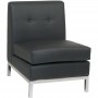 Office Star Wall Street Armless Chair Black Faux Leather WST51N-B18