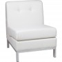 Office Star Wall Street Armless Chair White Faux Leather WST51N-W32