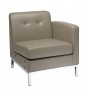 Ave Six Wall Street Arm Chair RAF in Smoke Faux Leather WST51RF-U22