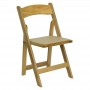 Flash Furniture Hercules Series Natural Wood Folding Chair with Vinyl Padded Seat XF-2903-NAT-WOOD-GG