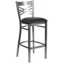 Flash Furniture XU-6F8B-CLR-BAR-BLKV-GG Hercules Series Clear Restaurant Barstool - Black Vinyl Seat