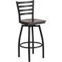 Flash Furniture XU-6F8B-LADSWVL-WALW-GG Metal Restaurant Bar Stool in Black Walnut