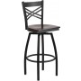 Flash Furniture XU-6F8B-XSWVL-WALW-GG Metal Restaurant Bar Stool in Black Walnut