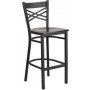 Flash Furniture XU-6F8BXBK-BAR-WALW-GG Metal Restaurant Bar Stool in Black Walnut