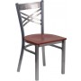 Flash Furniture XU-6FOB-CLR-CHYW-GG Hercules Series Clear Metal Restaurant Chair - Cherry Wood Seat