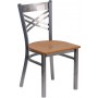 Flash Furniture XU-6FOB-CLR-NATW-GG Hercules Series Clear Metal Restaurant Chair - Natural Wood Seat