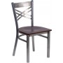 Flash Furniture XU-6FOB-CLR-WALW-GG Hercules Series Clear Metal Restaurant Chair - Walnut Wood Seat