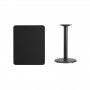 Flash Furniture XU-BLKTB-2430-TR18-GG 30" Rectangular Laminate Table Top with Round Table Height Base in Black