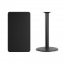 Flash Furniture XU-BLKTB-2442-TR24B-GG 42" Rectangular Black Laminate Table Top with 24" Bar Height Table Base