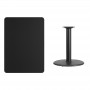 Flash Furniture XU-BLKTB-3042-TR24-GG 42" Rectangular Laminate Table Top with Round Table Height Base in Black