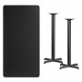 Flash Furniture XU-BLKTB-3060-T2222B-GG 60" Rectangular Black Laminate Table Top with 22" Bar Height Table Base
