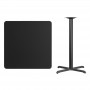Flash Furniture XU-BLKTB-3636-T3030B-GG 36" Square Black Laminate Table Top with 30" Bar Height Table Base