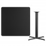 Flash Furniture XU-BLKTB-4242-T3333B-GG 42" Square Black Laminate Table Top with 33" Bar Height Table Base