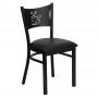 Flash Furniture Hercules Series Black Coffee Back Metal Restaurant Chair with Black Vinyl Seat XU-DG-60099-COF-BLKV-GG