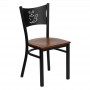 Flash Furniture Hercules Series Black Coffee Back Metal Restaurant Chair with Cherry Wood Seat XU-DG-60099-COF-CHYW-GG