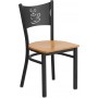 Flash Furniture XU-DG-60099-COF-NATW-GG Restaurant Chair in Black Natural