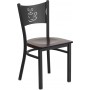 Flash Furniture XU-DG-60099-COF-WALW-GG Restaurant Chair in Black Walnut