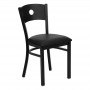 Flash Furniture Hercules Series Black Circle Back Metal Restaurant Chair with Black Vinyl Seat XU-DG-60119-CIR-BLKV-GG