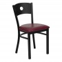 Flash Furniture Hercules Series Black Circle Back Metal Restaurant Chair with Burgundy Vinyl Seat XU-DG-60119-CIR-BURV-GG