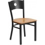 Flash Furniture XU-DG-60119-CIR-NATW-GG Restaurant Chair in Black Natural