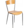 Flash Furniture XU-DG-60217-NAT-GG Invincible Series Metal Restaurant Chair - Natural Wood Back and Seat
